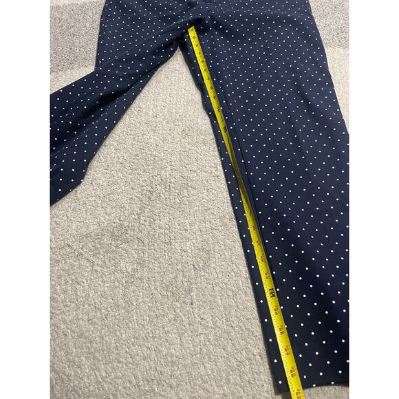 Talbots Dress Pant Polka Dot Womens 14 Blue JO3069 Straight Leg Mid Rise Stretch - Picture 3 of 9